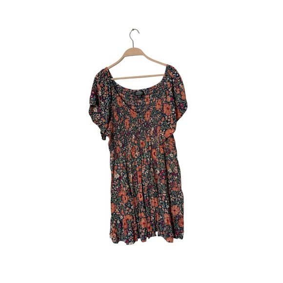 Angie Dresses & Skirts - Angie Smocked Bodice Dress Womens 3X Floral Flutter Sleeve V-Neck Flowy‎